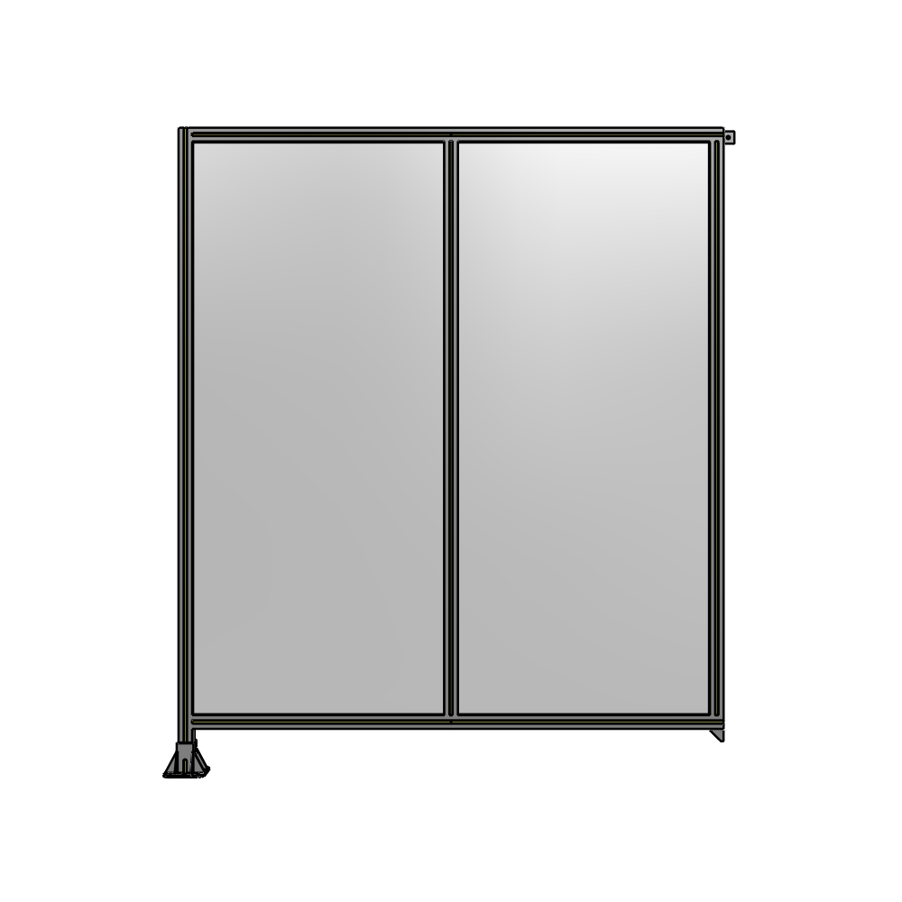 B1-2135-1800-0150-TYPFK DOUBLE PANEL-LEG ON LEFT, TIE PLATE AND ANGLE ON RIGHT 2135MM X 1800MM  1/4" POLYCARB, ASSEMBLED