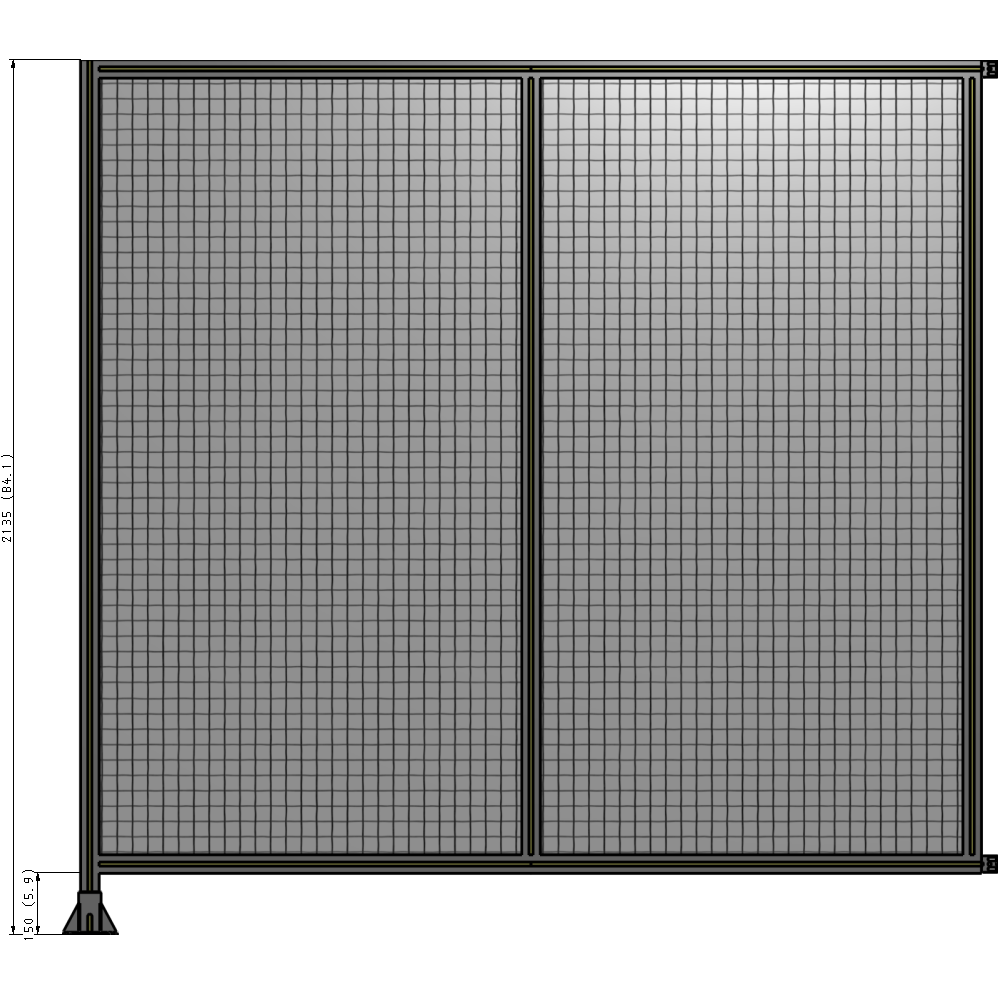 B1-2135-2200-0150-HYMFA DOUBLE PANEL-LEG ON LEFT, HINGE ON RIGHT 2135MM X 2200MM 1" MESH, AS A KIT