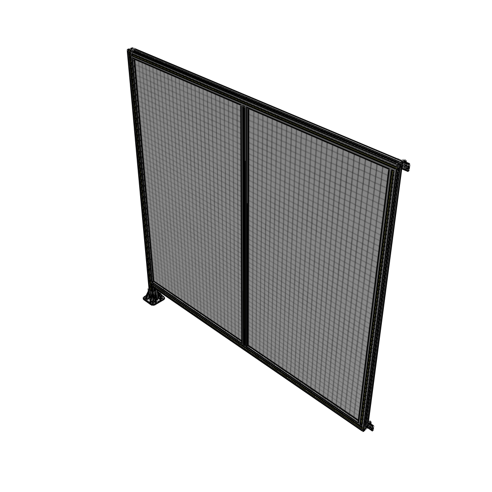 B1-2135-2200-0150-HYMFK DOUBLE PANEL-LEG ON LEFT, HINGE ON RIGHT 2135MM X 2200MM 1" MESH, FULLY ASSEMBLED