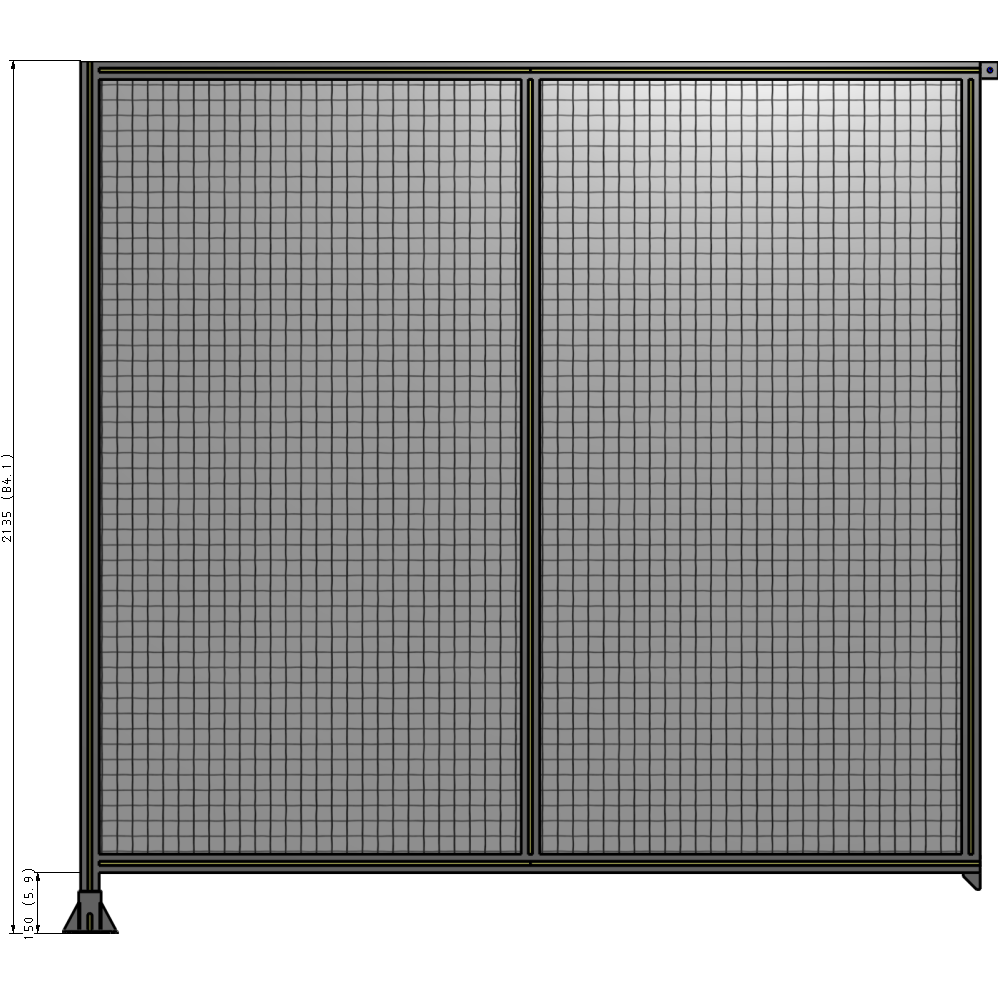 B1-2135-2200-0150-TYMFK DOUBLE PANEL-LEG ON LEFT, TIE PLATE AND ANGLE ON RIGHT 2135MM X 2200MM 1" MESH, AS A KIT