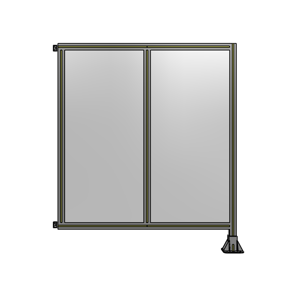 B2-1400-1200-0150-HYPFA DOUBLE PANEL-LEG ON RIGHT, HINGE ON LEFT 1400MM X 1200MM  1/4" POLYCARB, ASSEMBLED