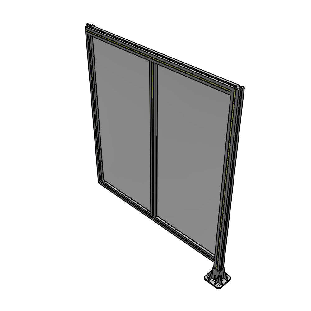 B2-1400-1200-0150-HYPFA DOUBLE PANEL-LEG ON RIGHT, HINGE ON LEFT 1400MM X 1200MM  1/4" POLYCARB, ASSEMBLED