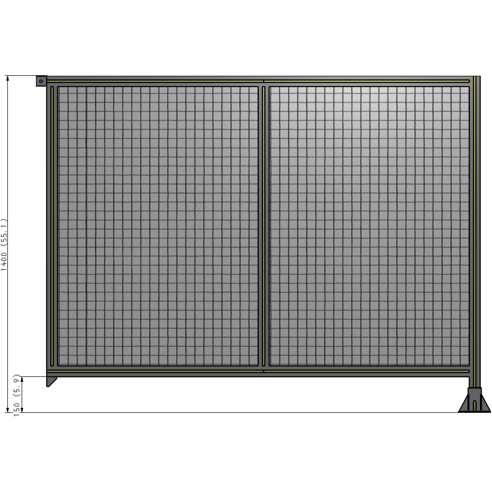 B2-1400-1800-0150-TYMFA DOUBLE PANEL-LEG ON RIGHT, TIE PLATE AND ANGLE ON LEFT 1400MM X 1800MM 1" MESH, FULLY ASSEMBLED