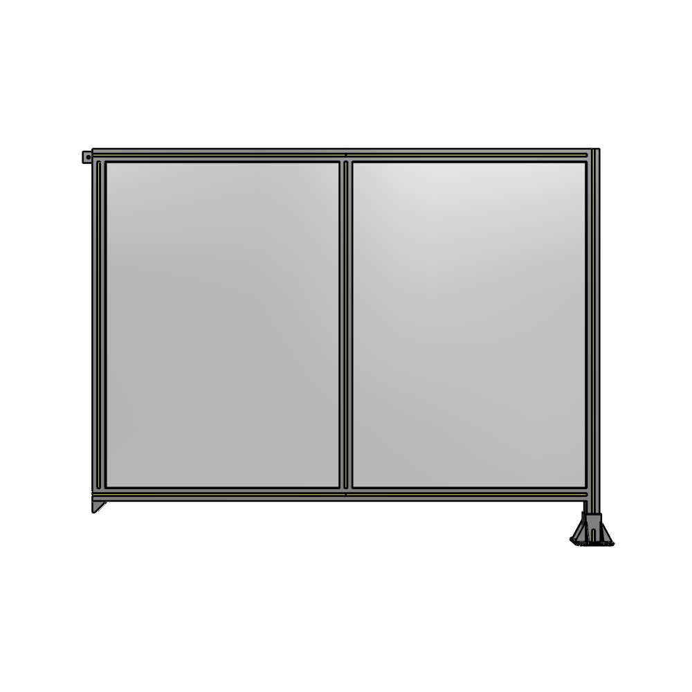 B2-1400-1800-0150-TYPFK DOUBLE PANEL-LEG ON RIGHT, TIE PLATE AND ANGLE ON LEFT 1400MM X 1800MM  1/4" POLYCARBONATE, AS A KIT