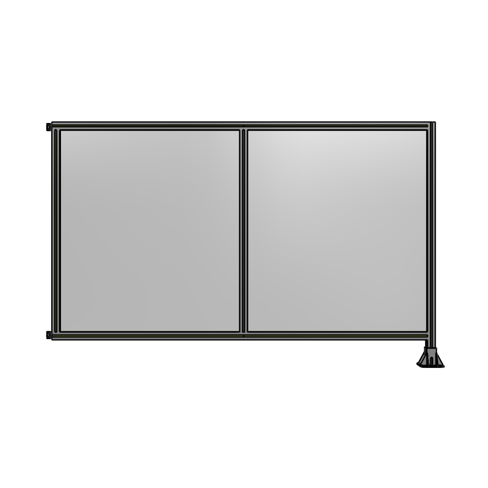 B2-1400-2200-0150-HYPFA DOUBLE PANEL-LEG ON RIGHT, HINGE ON LEFT 1400MM X 2200MM 1/4" POLYCARB, ASSEMBLED