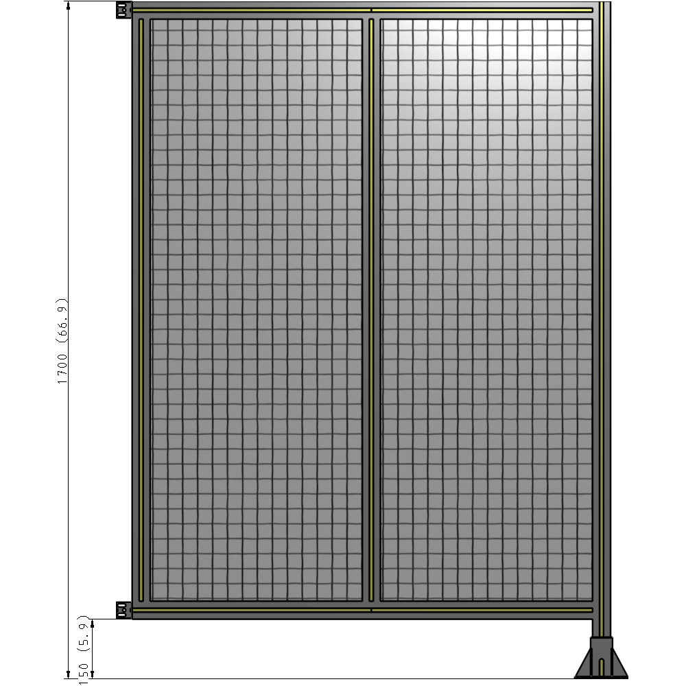 B2-1700-1200-0150-HYMFK DOUBLE PANEL-LEG ON RIGHT, HINGE ON LEFT 1700MM X 1200MM 1" MESH, FULLY ASSEMBLED