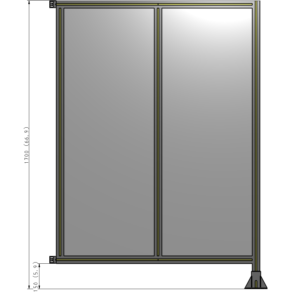 B2-1700-1200-0150-HYPFK DOUBLE PANEL-LEG ON RIGHT, HINGE ON LEFT 1700MM X 1200MM 1/4" POLYCARB, ASSEMBLED