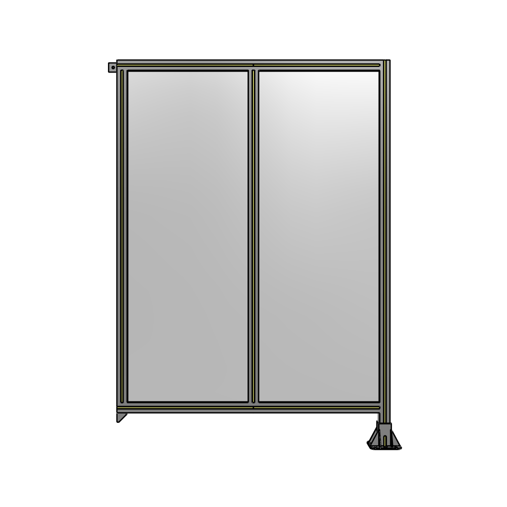 B2-1700-1200-0150-TYPFK DOUBLE PANEL-LEG ON RIGHT, TIE PLATE AND ANGLE ON LEFT 1700MM X 1200MM  1/4" POLYCARB, ASSEMBLED