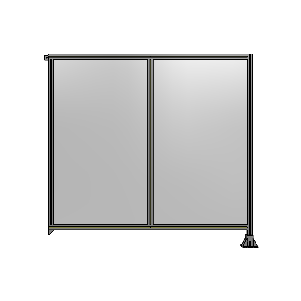B2-1700-1800-0150-TYPFA DOUBLE PANEL-LEG ON RIGHT, TIE PLATE AND ANGLE ON LEFT 1700MM X 1800MM  1/4" POLYCARB, ASSEMBLED
