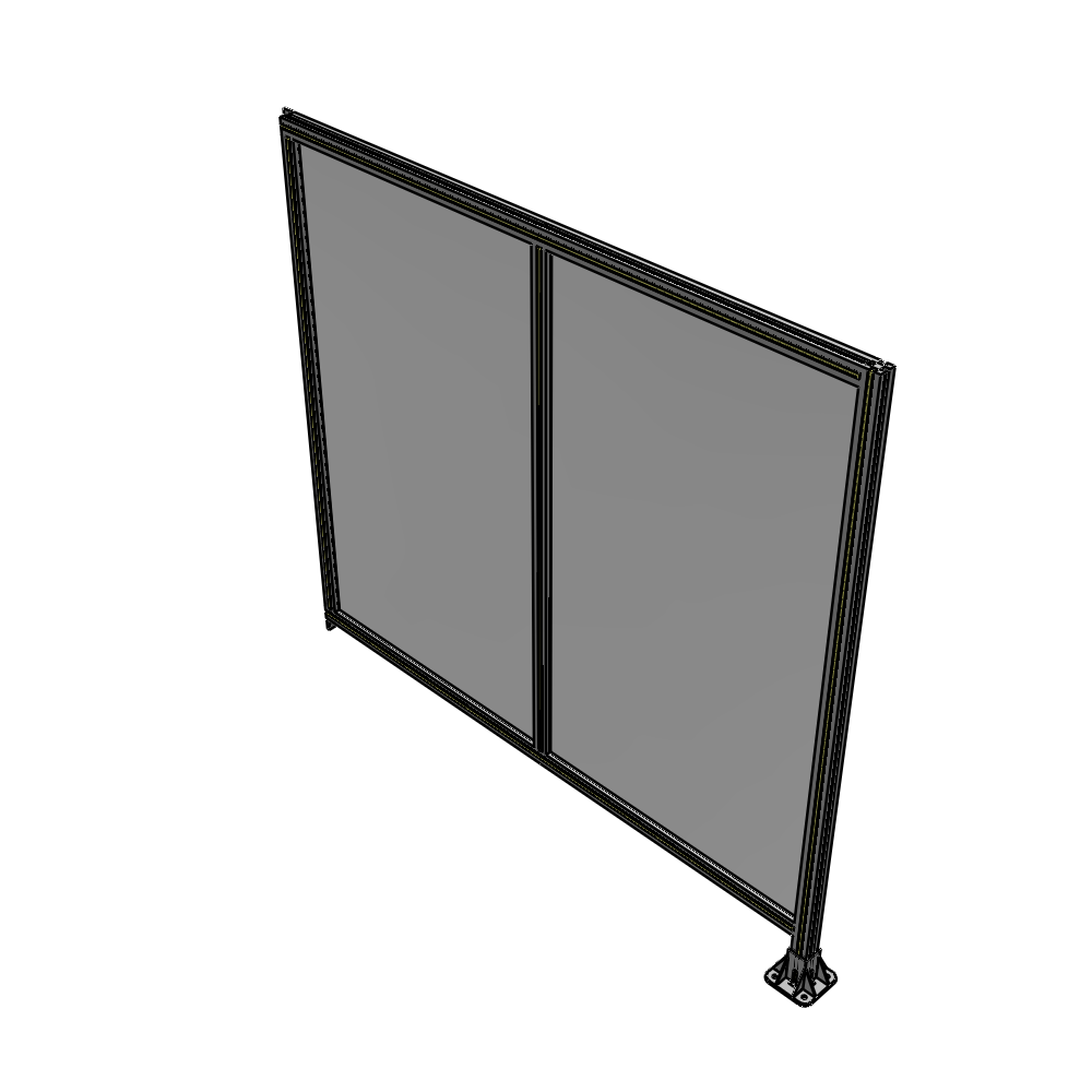 B2-1700-1800-0150-TYPFK DOUBLE PANEL-LEG ON RIGHT, TIE PLATE AND ANGLE ON LEFT 1700MM X 1800MM  1/4" POLYCARBONATE, AS A KIT