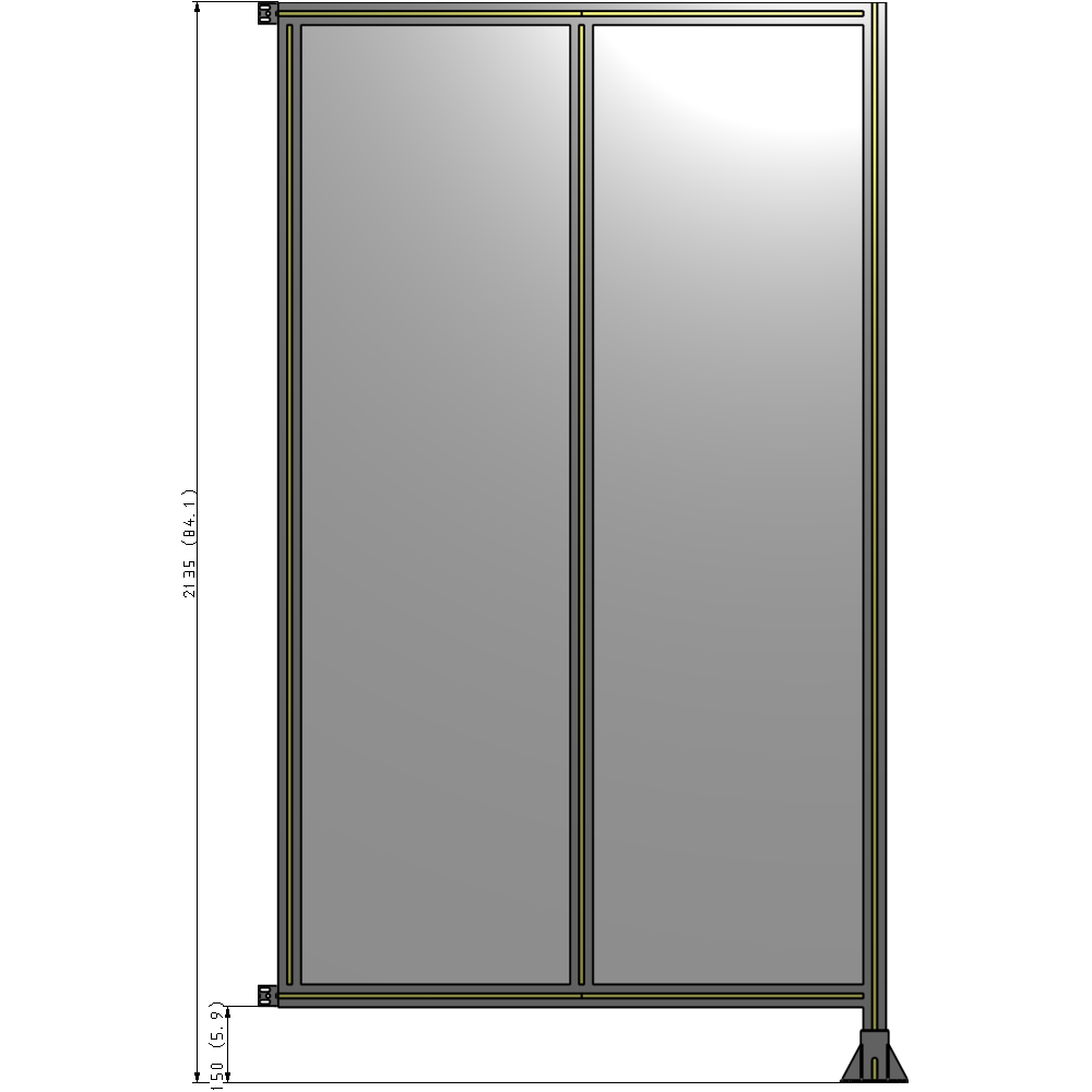 B2-2135-1200-0150-HYPFA DOUBLE PANEL-LEG ON RIGHT, HINGE ON LEFT 2135MM X 1200MM  1/4" POLYCARBONATE, AS A KIT