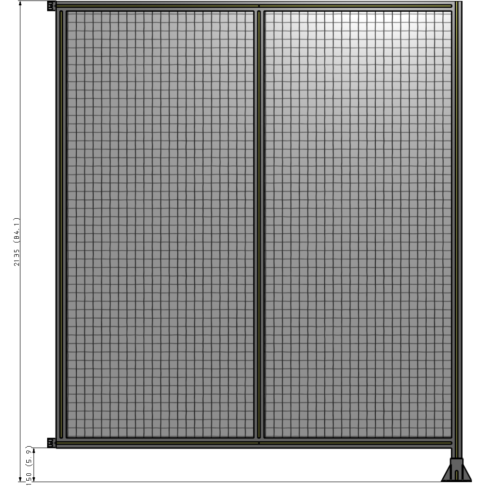 B2-2135-1800-0150-HYMFK DOUBLE PANEL-LEG ON RIGHT, HINGE ON LEFT 2135MM X 1800MM  1" MESH, FULLY ASSEMBLED