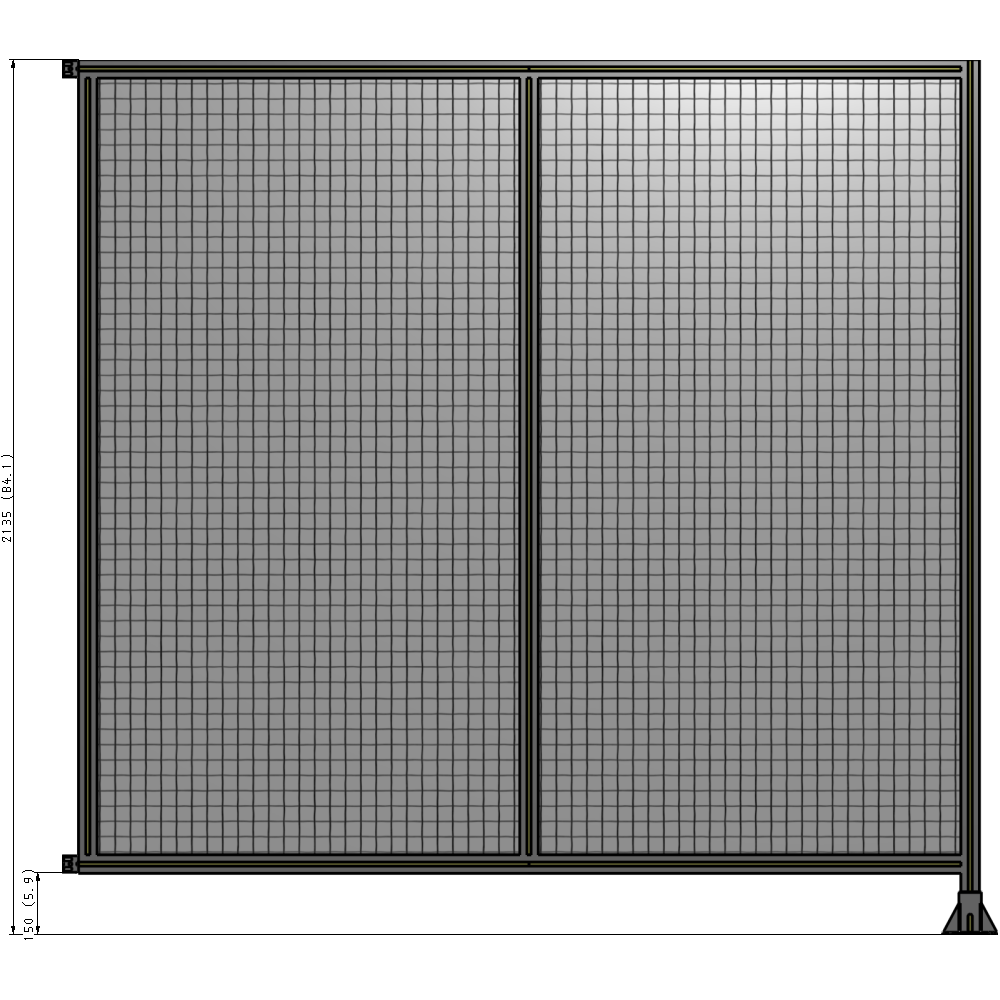 B2-2135-2200-0150-HYMFA DOUBLE PANEL-LEG ON RIGHT, HINGE ON LEFT 2135MM X  2200MM  1" MESH, AS A KIT
