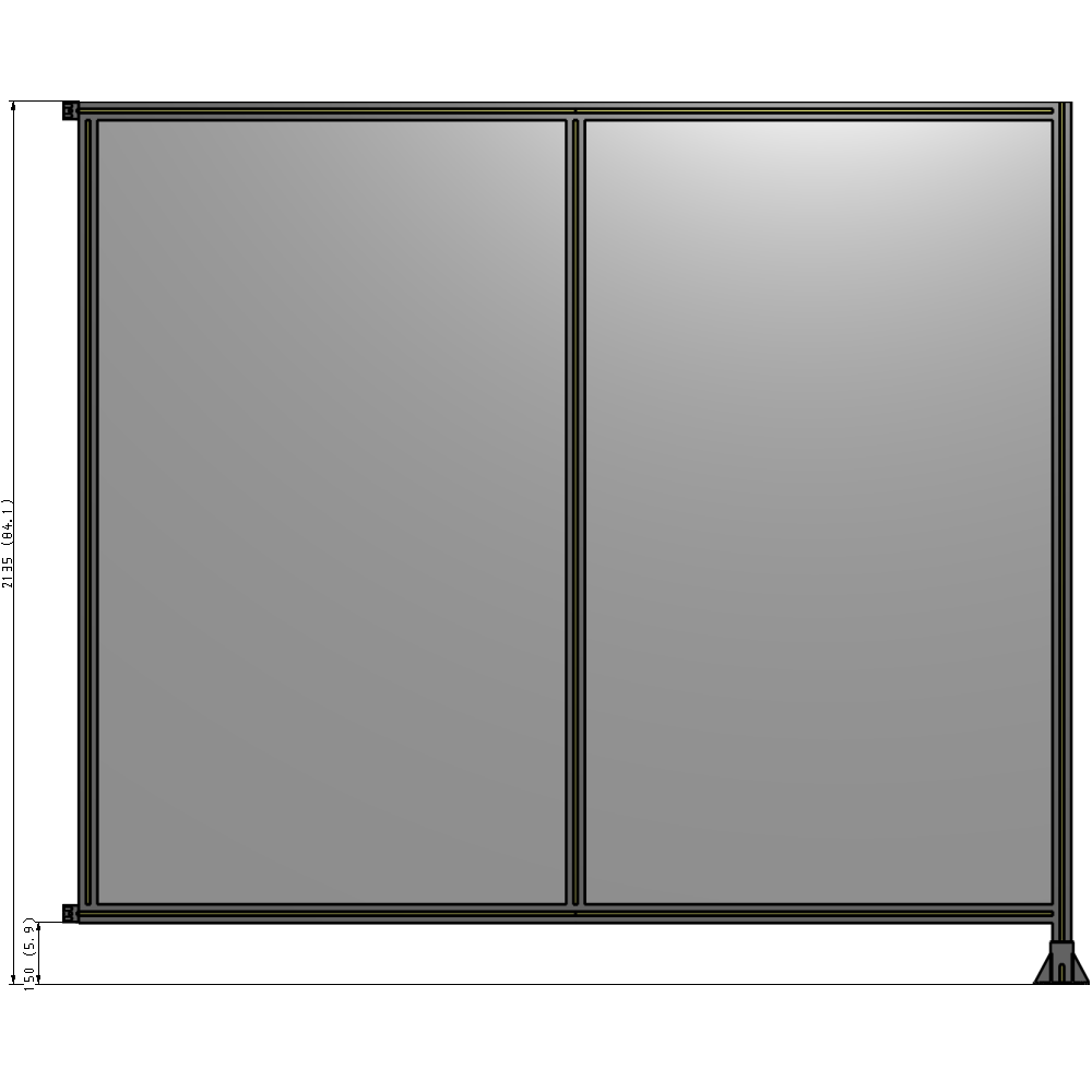 B2-2135-2400-0150-HYPFK DOUBLE PANEL-LEG ON RIGHT, HINGE ON LEFT 2135MM X 2400MM  1/4" POLYCARBONATE, AS A KIT