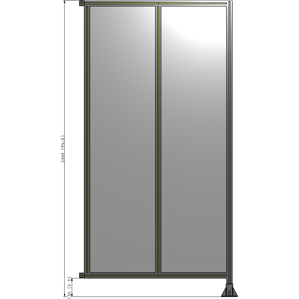 B2-2400-1200-0150-HYPFK DOUBLE PANEL-LEG ON RIGHT, HINGE ON LEFT 2400MM X 1200MM 1/4" POLYCARBONATE, AS A KIT