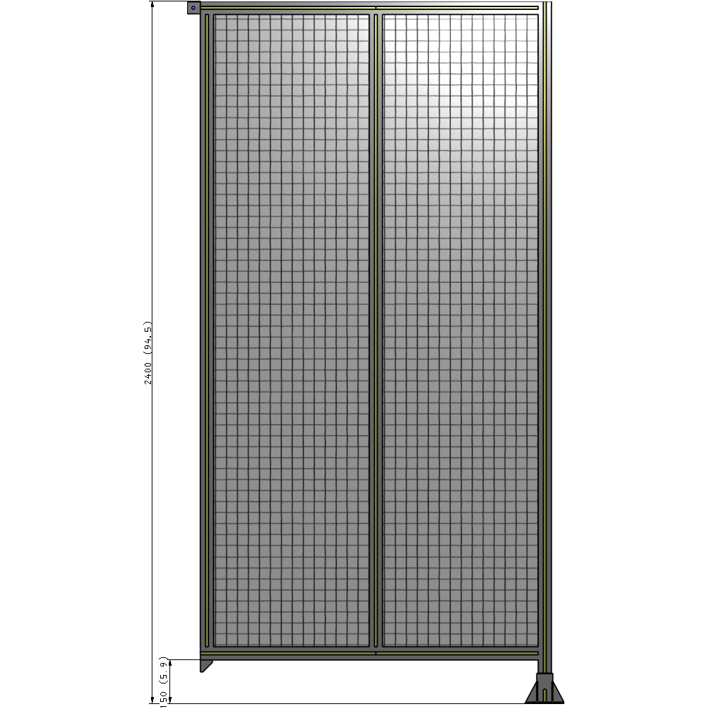 B2-2400-1200-0150-TYMFK DOUBLE PANEL-LEG ON RIGHT, TIE PLATE AND ANGLE ON LEFT 2400MM X 1200MM 1" MESH, AS A KIT