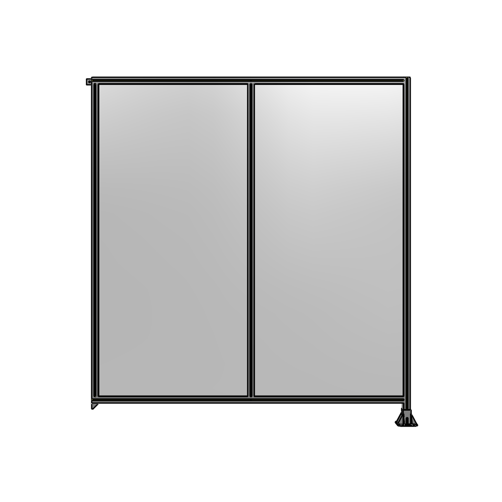 B2-2400-2200-0150-TYPFA DOUBLE PANEL-LEG ON RIGHT, TIE PLATE AND ANGLE ON LEFT 2400MM X 2200MM  1/4" POLYCARBONATE, AS A KIT