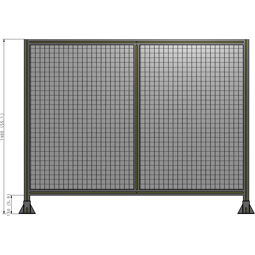 B3-1400-1800-0150-ZYMFA DOUBLE PANEL-LEG ON EACH SIDE  1400MM X 1800MM  1" MESH, FULLY ASSEMBLED