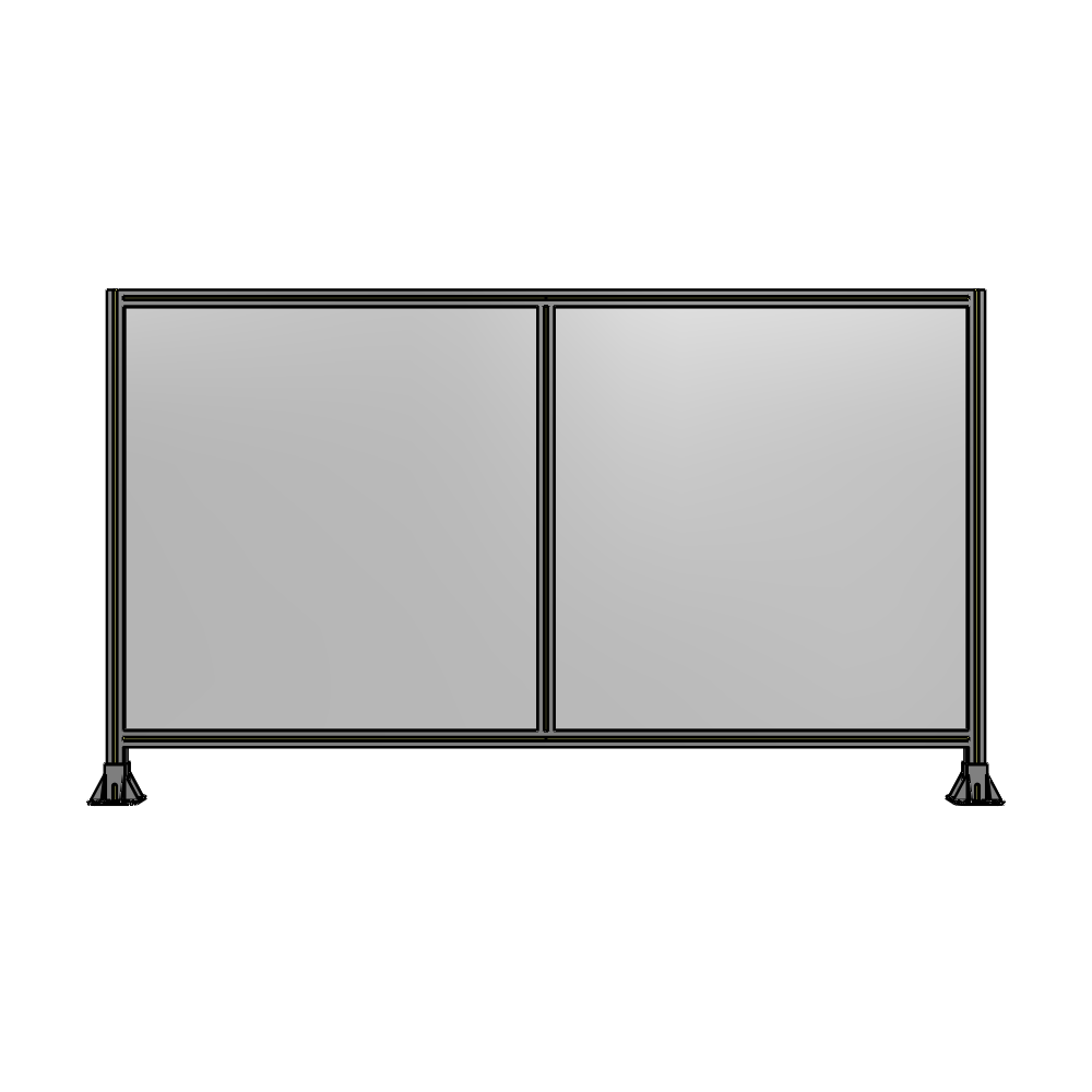 B3-1400-2400-0150-ZYPFA DOUBLE PANEL-LEG ON EACH SIDE  1400MM X 2400MM  1/4" POLYCARBONATE, FULLY ASSEMBLED