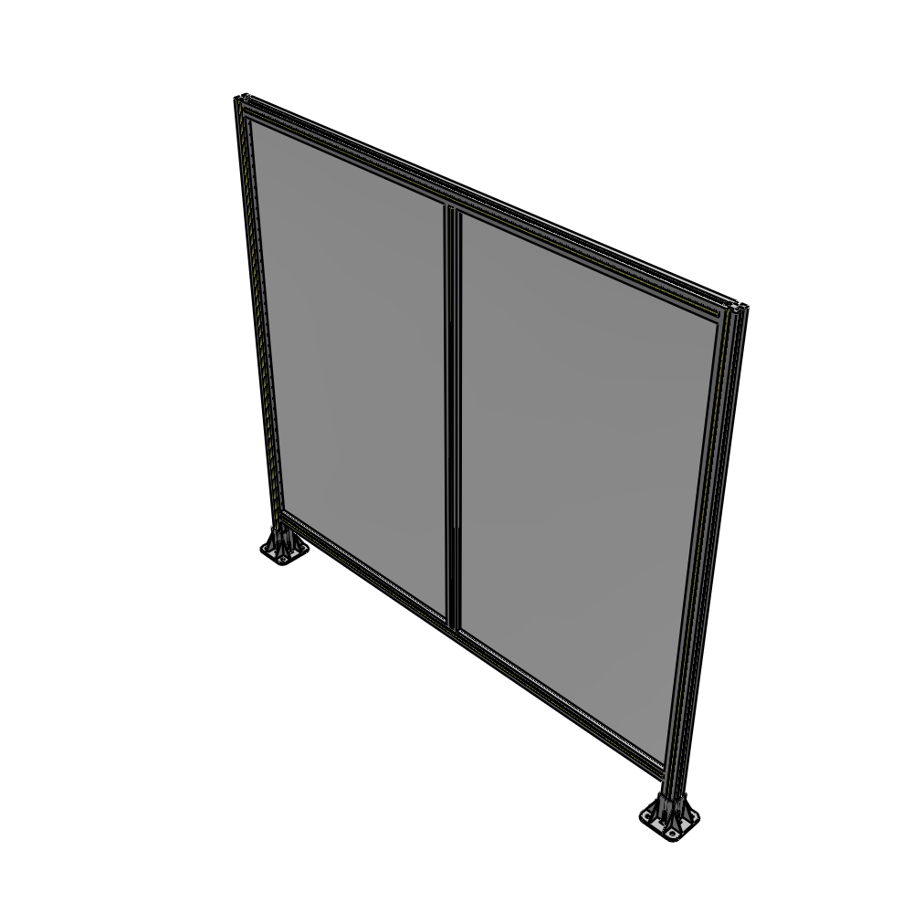 B3-1700-1800-0150-ZYPFA DOUBLE PANEL-LEG ON EACH SIDE 1700MM X 1800MM 1/4" POLYCARBONATE, AS A KIT