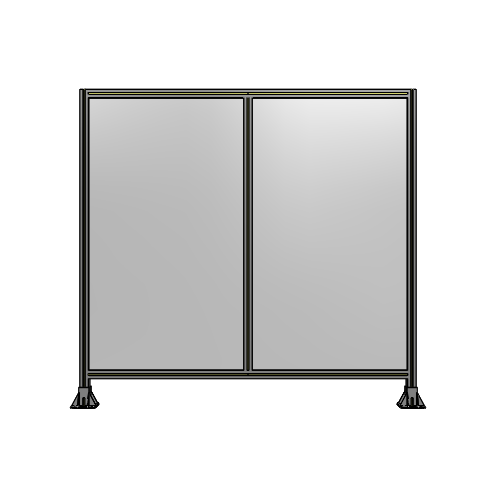 B3-1700-1800-0150-ZYPFK DOUBLE PANEL-LEG ON EACH SIDE 1700MM X 1800MM  1/4" POLYCARBONATE, FULLY ASSEMBLED