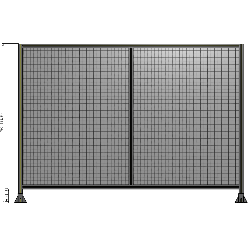B3-1700-2400-0150-ZYMFA DOUBLE PANEL-LEG ON EACH SIDE  1700MM X 2400MM  1" MESH, AS A KIT