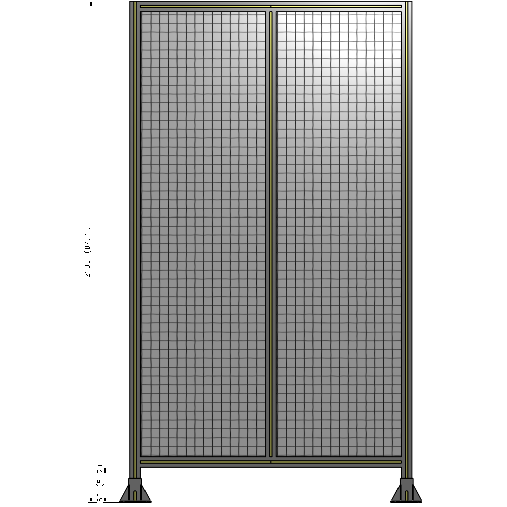 B3-2135-1200-0150-ZYMFA DOUBLE PANEL-LEG ON EACH SIDE 2135MM X 1200MM 1" MESH, AS A KIT