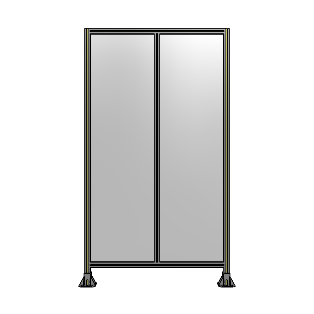 B3-2135-1200-0150-ZYPFK DOUBLE PANEL-LEG ON EACH SIDE 2135MM X 1200MM 1/4" POLYCARBONATE, FULLY ASSEMBLED