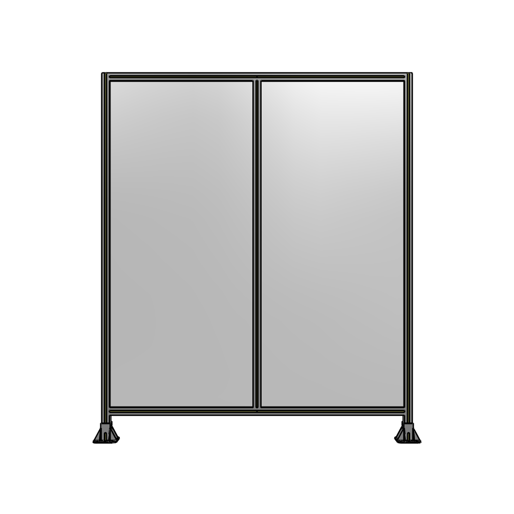 B3-2135-1800-0150-ZYPFA DOUBLE PANEL-LEG ON EACH SIDE 2135MM X 1800MM 1/4" POLYCARBONATE, FULLY ASSEMBLED