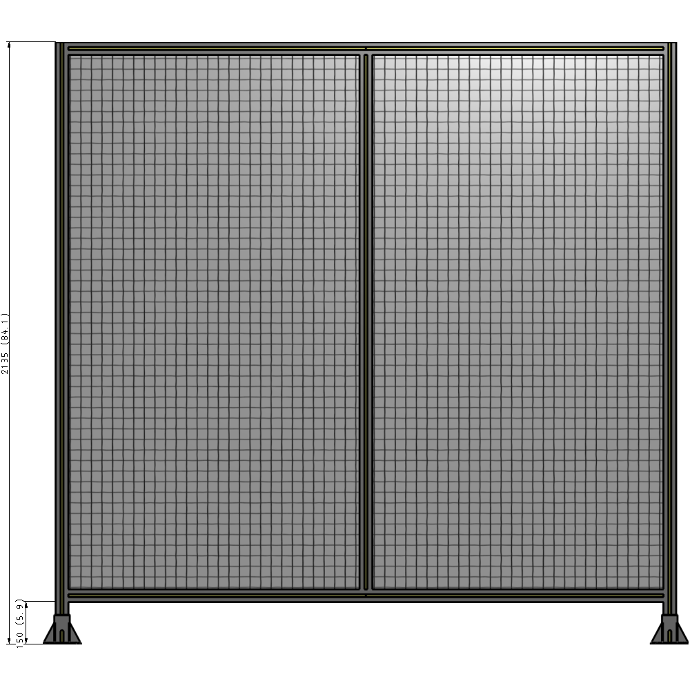 B3-2135-2200-0150-ZYMFA DOUBLE PANEL-LEG ON EACH SIDE  2135MM X 2200MM  1" MESH, FULLY ASSEMBLED
