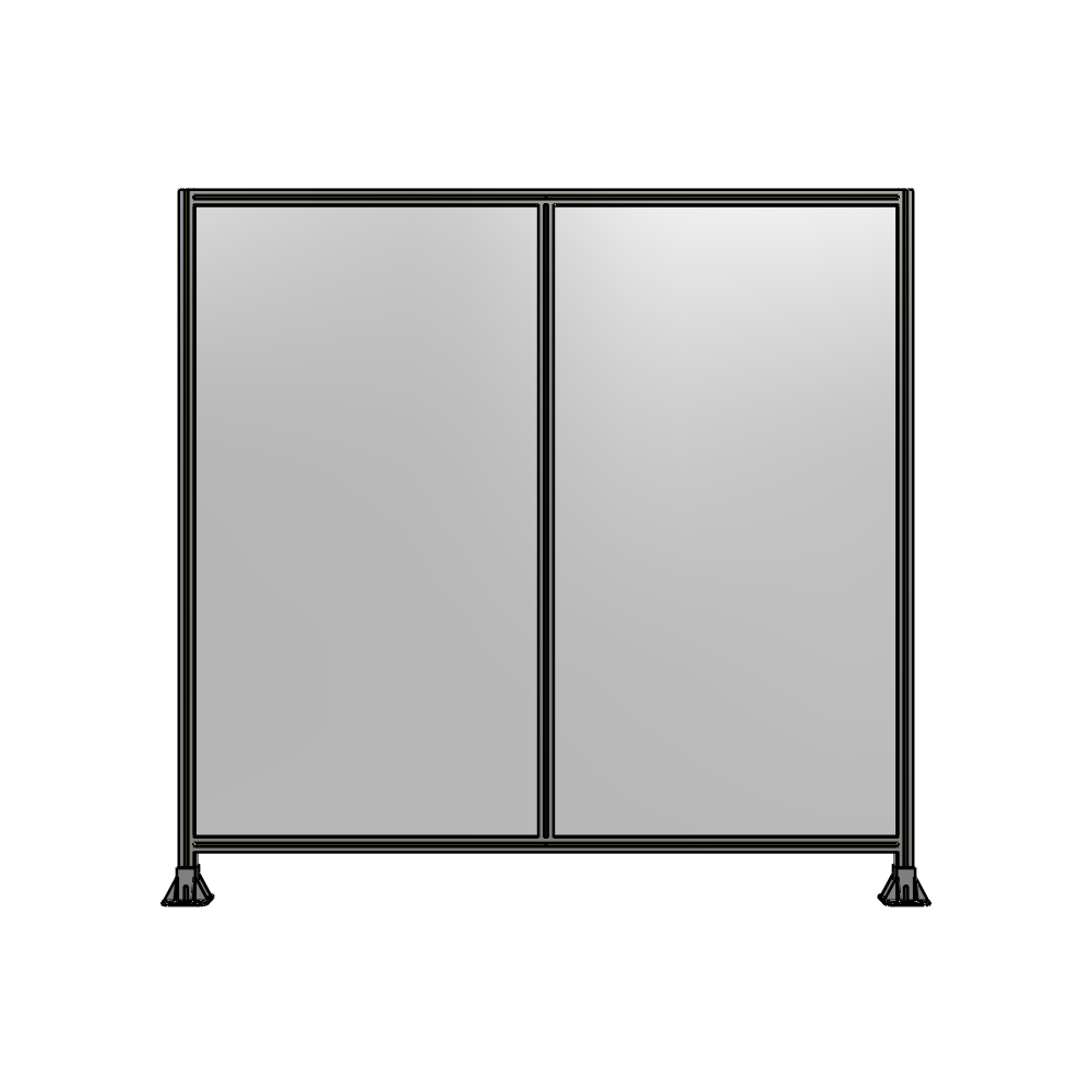 B3-2135-2200-0150-ZYPFA DOUBLE PANEL-LEG ON EACH SIDE  2135MM X 2200MM  1/4" POLYCARBONATE, FULLY ASSEMBLED