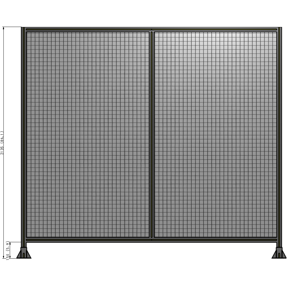 B3-2135-2400-0150-ZYMFK DOUBLE PANEL-LEG ON EACH SIDE 2135MM X 2400MM  1" MESH, AS A KIT