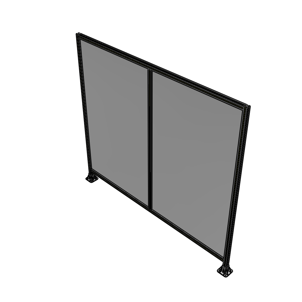 B3-2135-2400-0150-ZYPFA DOUBLE PANEL-LEG ON EACH SIDE  2135MM X 2400MM  1/4" POLYCARBONATE, FULLY ASSEMBLED