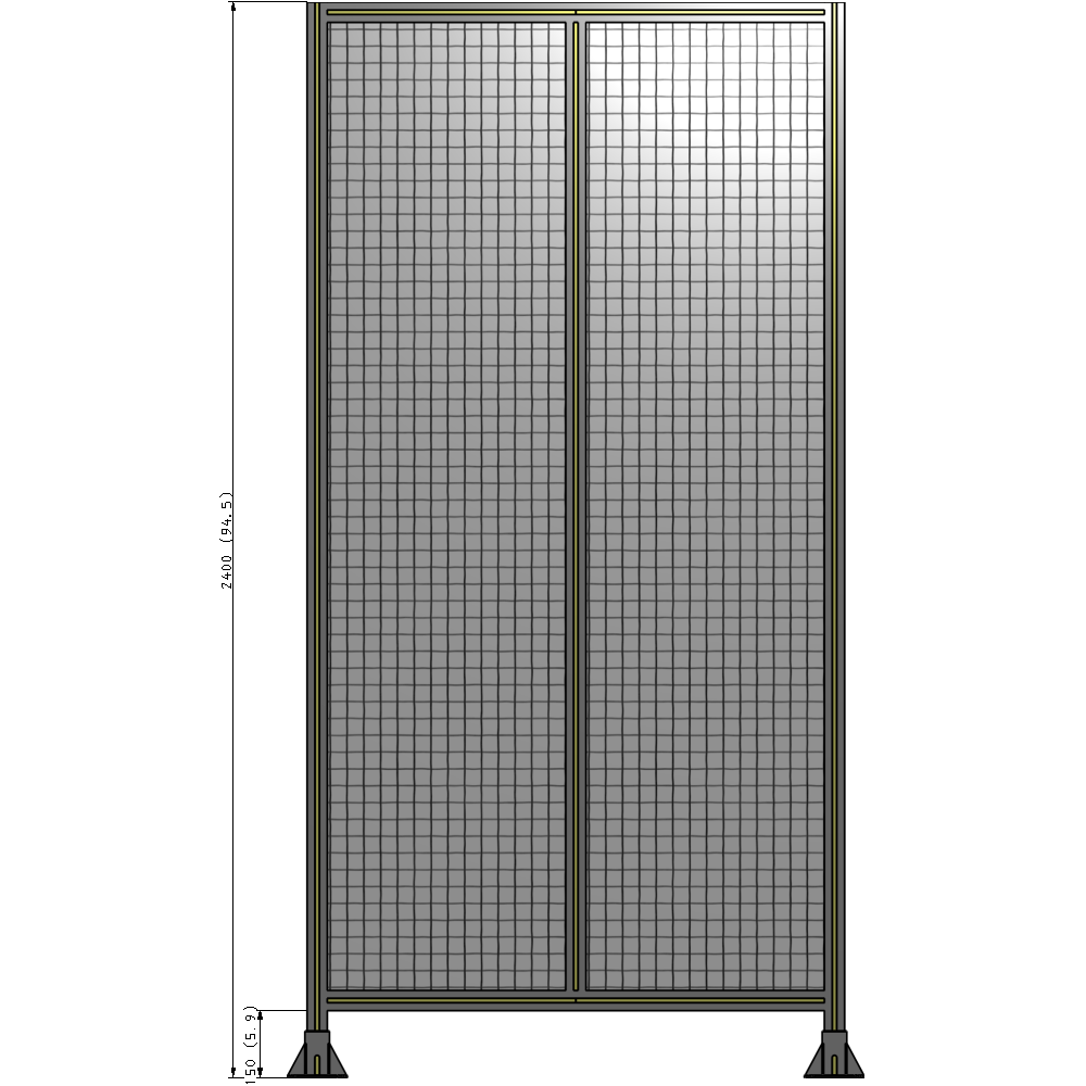 B3-2400-1200-0150-ZYMFK DOUBLE PANEL-LEG ON EACH SIDE 2400MM X 1200MM 1" MESH, AS A KIT