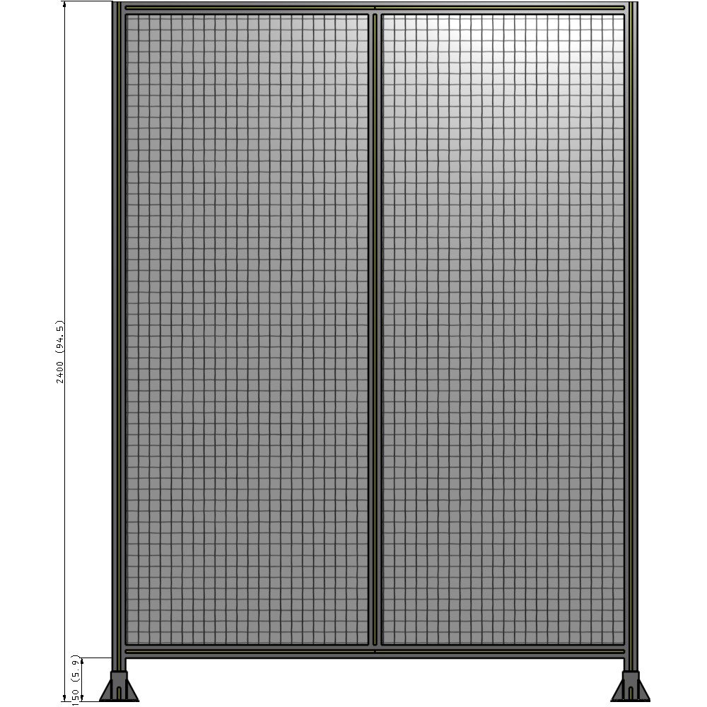B3-2400-1800-0150-ZYMFA DOUBLE PANEL-LEG ON EACH SIDE 2400MM X 1800MM 1" MESH, FULLY ASSEMBLED