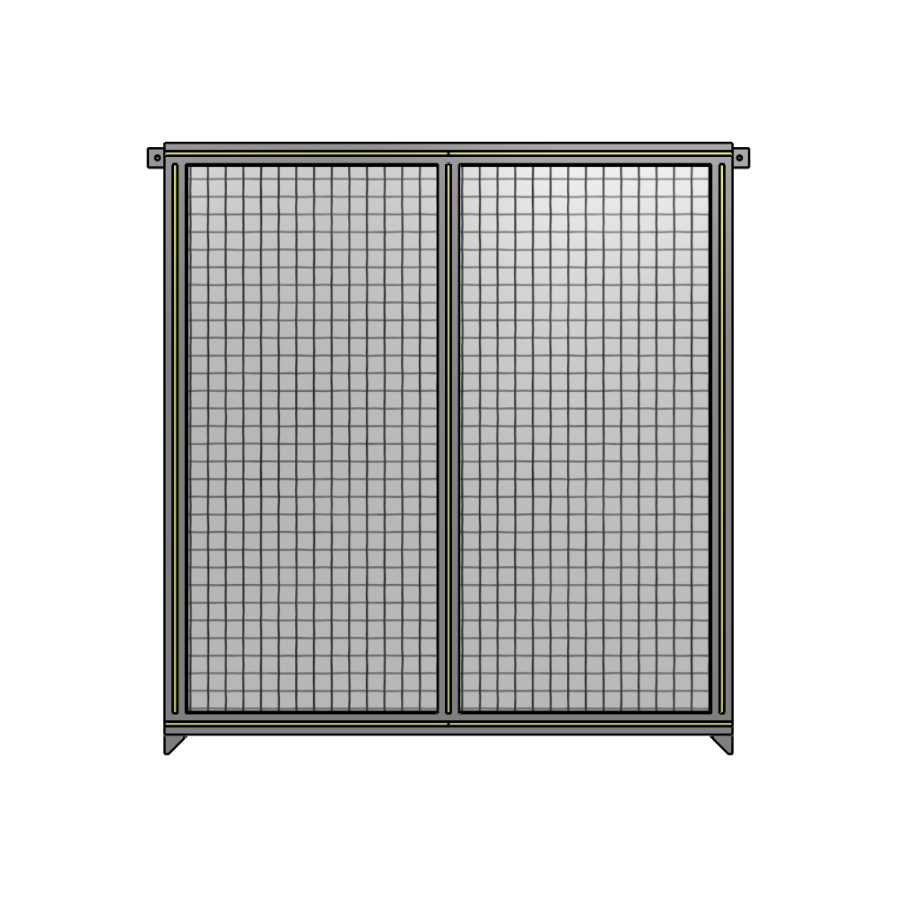 B4-1400-1200-0150-TYMZK DOUBLE PANEL-NO LEGS, TIE PLATE AND ANGLE CONNECTORS 1400MM X 1200MM  1" MESH, FULLY ASSEMBLED