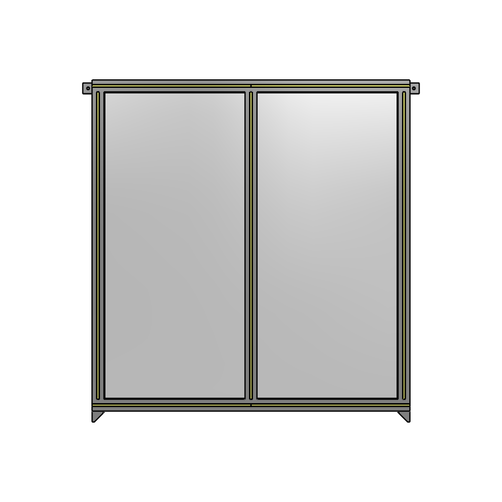 B4-1400-1200-0150-TYPZK DOUBLE PANEL-NO LEGS, TIE PLATE AND ANGLE CONNECTORS 1400MM X 1200MM 1/4" POLYCARBONATE, ASSEMBLED