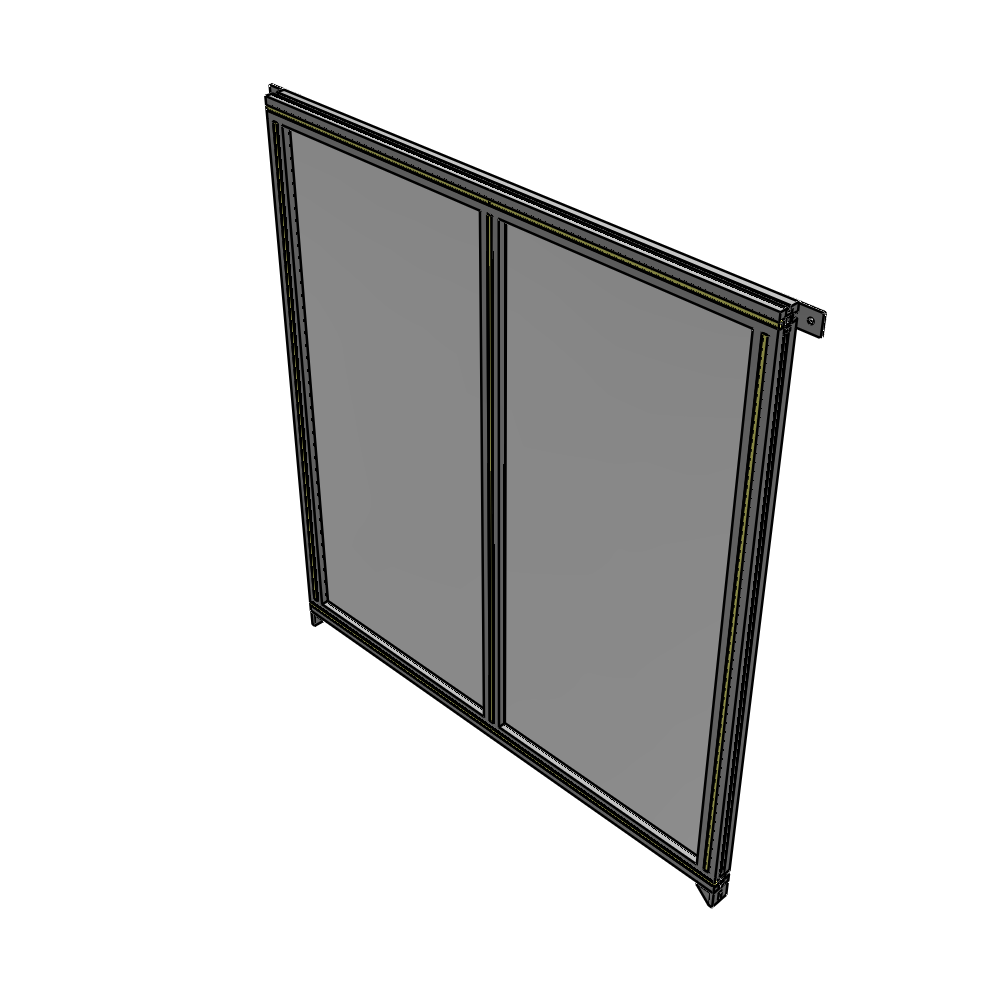 B4-1400-1200-0150-TYPZK DOUBLE PANEL-NO LEGS, TIE PLATE AND ANGLE CONNECTORS 1400MM X 1200MM 1/4" POLYCARBONATE, ASSEMBLED