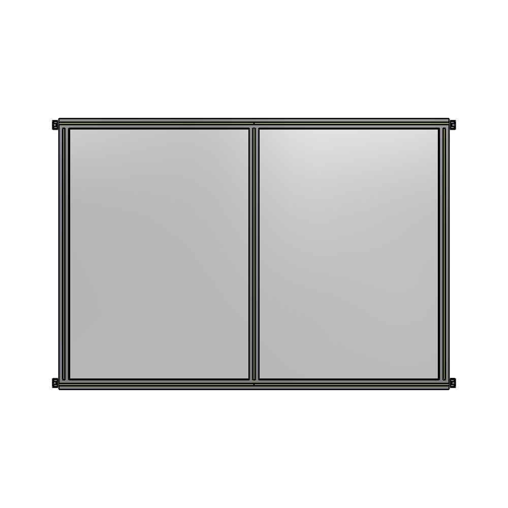 B4-1400-1800-0150-HYPZK DOUBLE PANEL-NO LEGS, HINGE CONNECTORS 1400MM X 1800MM 1/4" POLYCARBONATE, ASSEMBLED