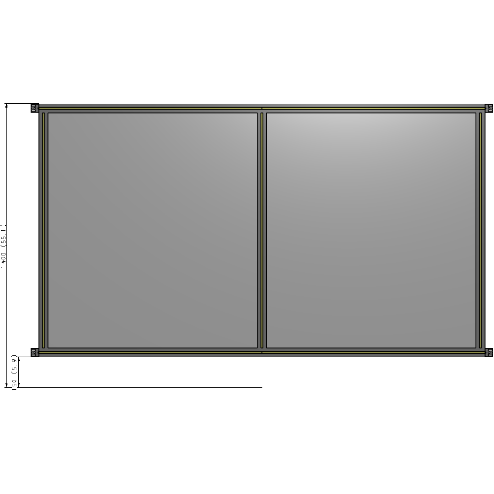 B4-1400-2200-0150-HYPZK DOUBLE PANEL-NO LEGS, HINGE CONNECTORS 1400MM X 2200MM  1/4" POLYCARBONATE, AS A KIT