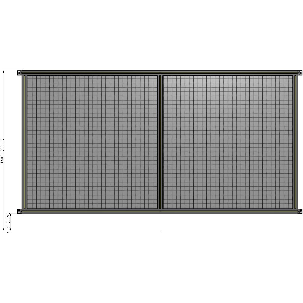 B4-1400-2400-0150-HYMZK DOUBLE PANEL-NO LEGS, HINGE CONNECTORS 1400MM X 2400MM 1" MESH, AS A KIT