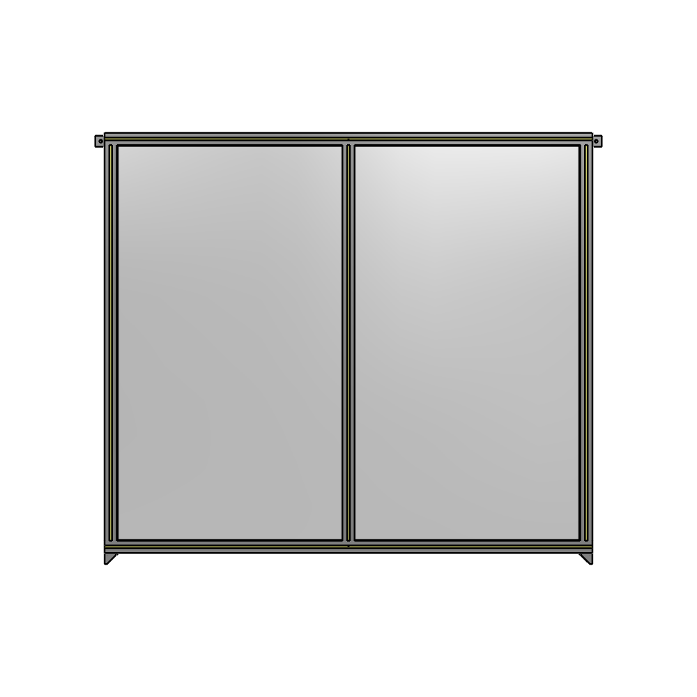 B4-1700-1800-0150-TYPZK DOUBLE PANEL-NO LEGS, TIE PLATE AND ANGLE CONNECTORS 1700MM X 1800MM  1/4" POLYCARBONATE, ASSEMBLED