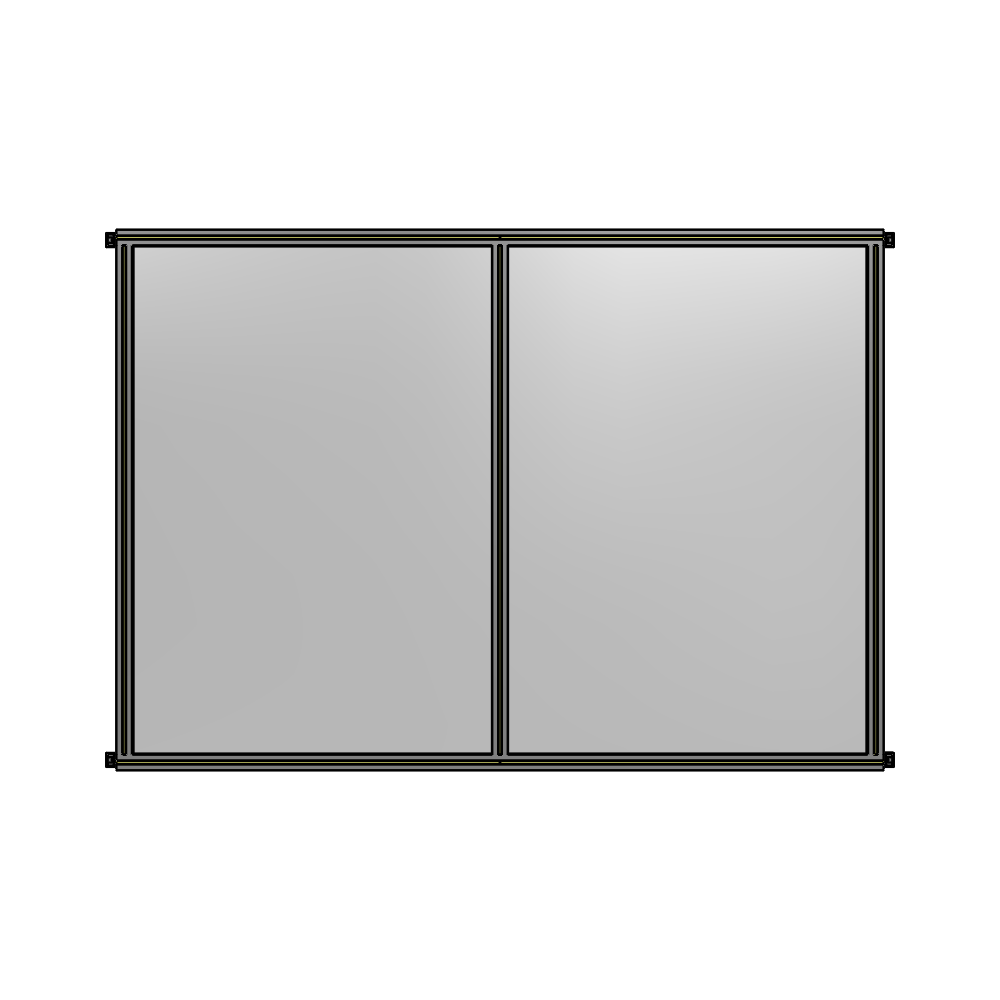 B4-1700-2200-0150-HYPZK DOUBLE PANEL-NO LEGS, HINGE CONNECTORS 1700MM X 2200MM  1/4" POLYCARBONATE, ASSEMBLED