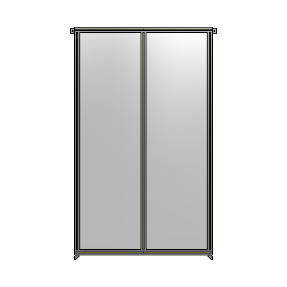 B4-2135-1200-0150-TYPZA DOUBLE PANEL-NO LEGS, TIE PLATE AND ANGLE CONNECTORS 2135MM X 1200MM 1/4" POLYCARBONATE, ASSEMBLED
