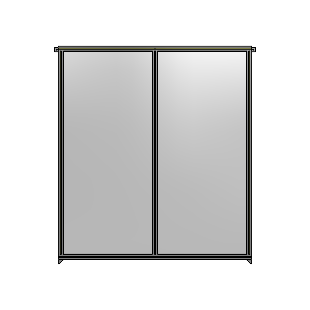 B4-2135-1800-0150-TYPZK DOUBLE PANEL-NO LEGS, TIE PLATE AND ANGLE CONNECTORS 2135MM X 1800MM  1/4" POLYCARBONATE, ASSEMBLED
