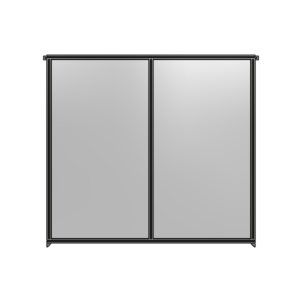 B4-2135-2200-0150-TYPZA DOUBLE PANEL-NO LEGS, TIE PLATE AND ANGLE CONNECTORS 2135MM X 2200MM 1/4" POLYCARBONATE, AS A KIT
