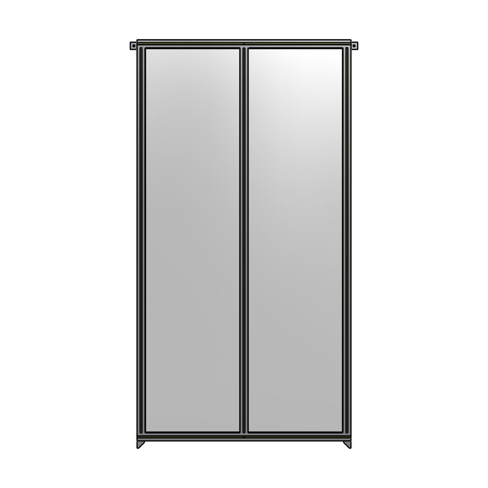 B4-2400-1200-0150-TYPZA DOUBLE PANEL-NO LEGS, TIE PLATE AND ANGLE CONNECTORS 2400MM X 1200MM  1/4" POLYCARBONATE, ASSEMBLED