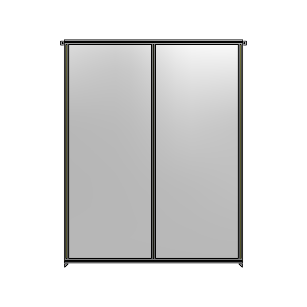 B4-2400-1800-0150-TYPZA DOUBLE PANEL-NO LEGS, TIE PLATE AND ANGLE CONNECTORS 2400MM X 1800MM  1/4" POLYCARBONATE, ASSEMBLED
