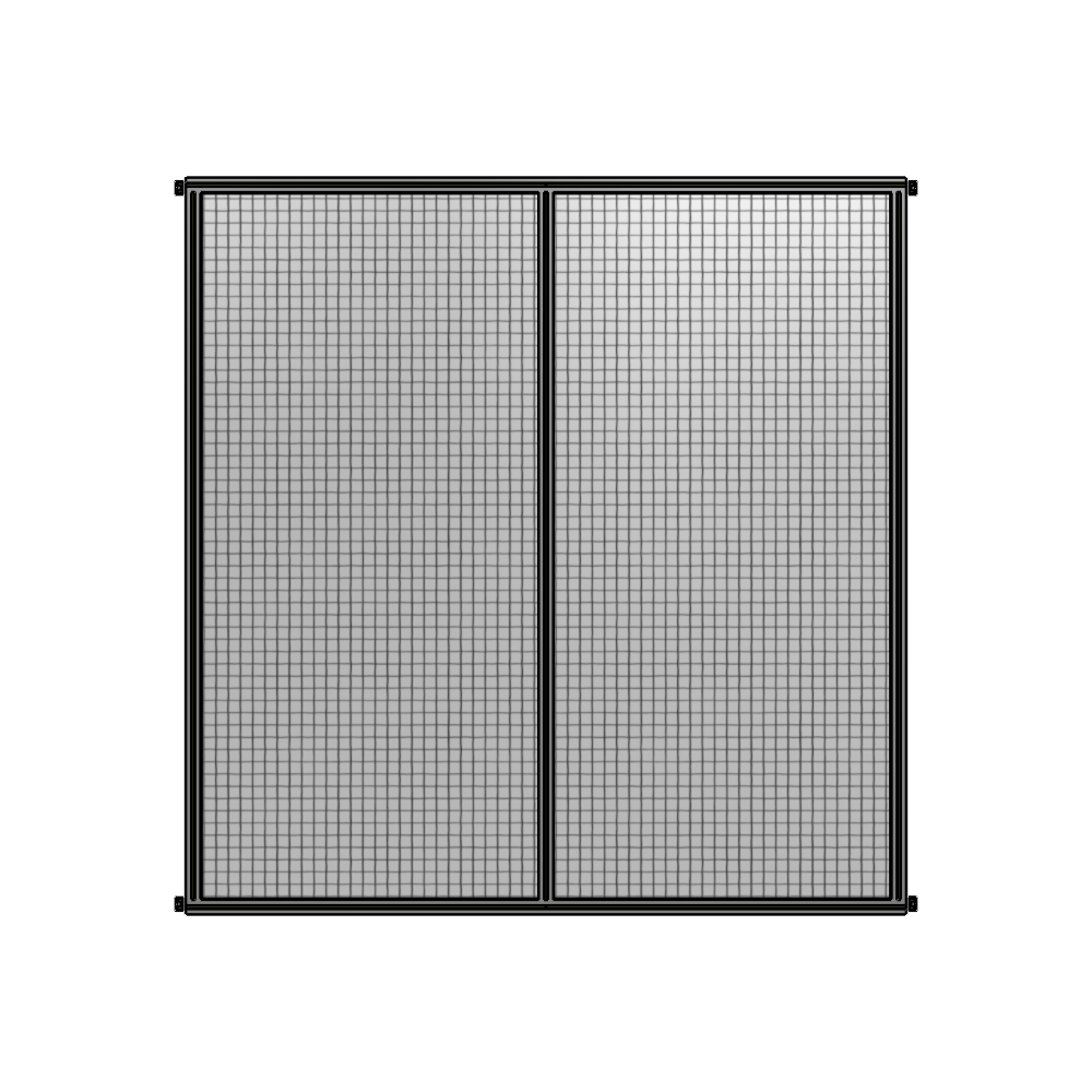 B4-2400-2200-0150-HYMZA DOUBLE PANEL-NO LEGS, HINGE CONNECTORS 2400MM X 2200MM  1" MESH, FULLY ASSEMBLED