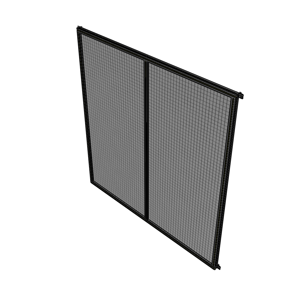B4-2400-2200-0150-HYMZA DOUBLE PANEL-NO LEGS, HINGE CONNECTORS 2400MM X 2200MM  1" MESH, FULLY ASSEMBLED